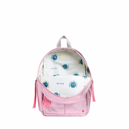 State Bags Exclusive - Kane Mini Backpack Metallic Pink/Silver