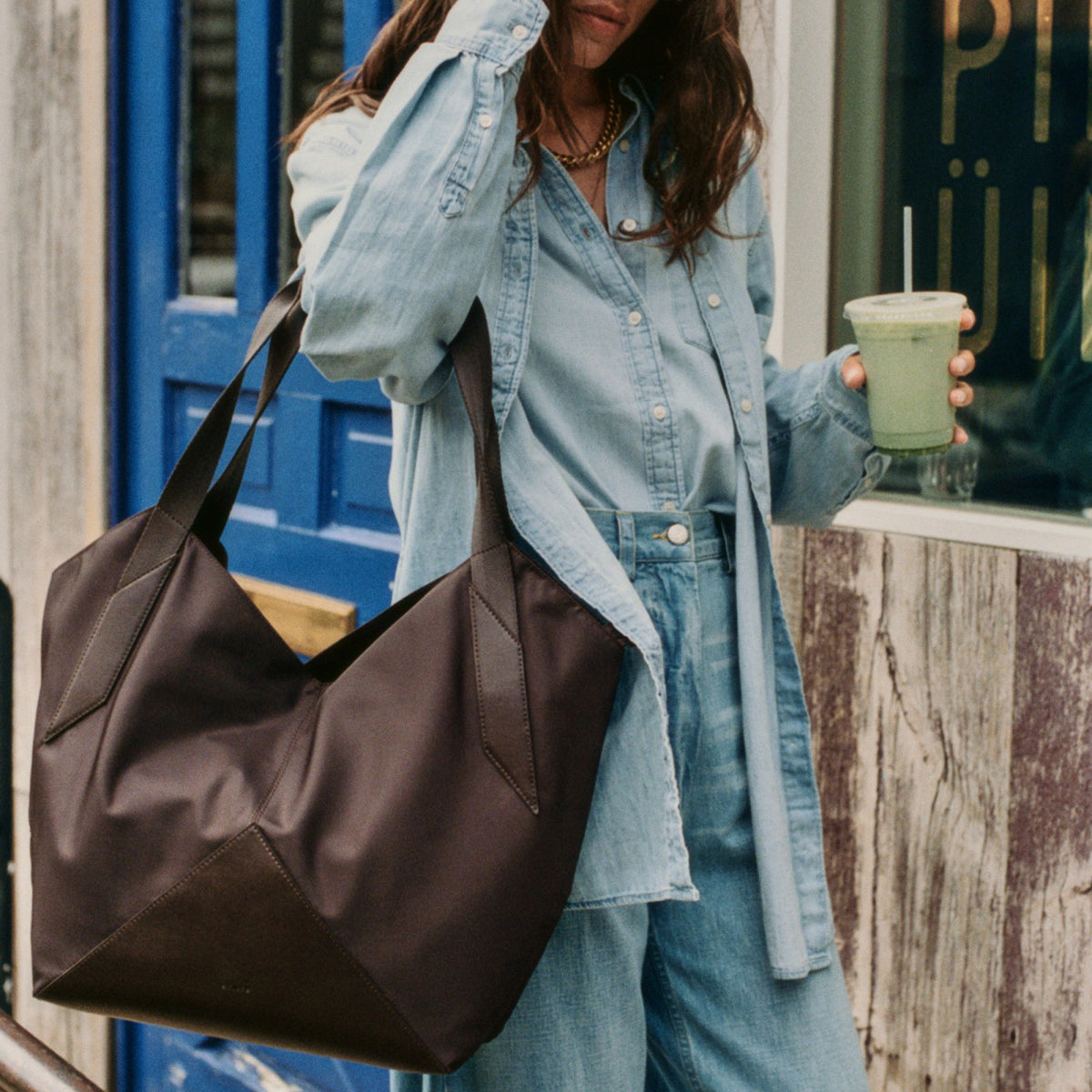 State Bags Best Seller - Beverly Tote Recycled Nylon Brown