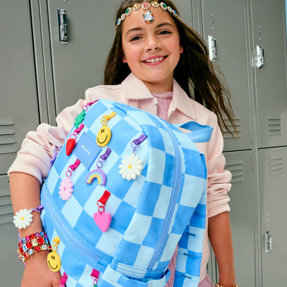State Bags Latest - Kane Kids Travel Backpack Charms Blue Checkerboard