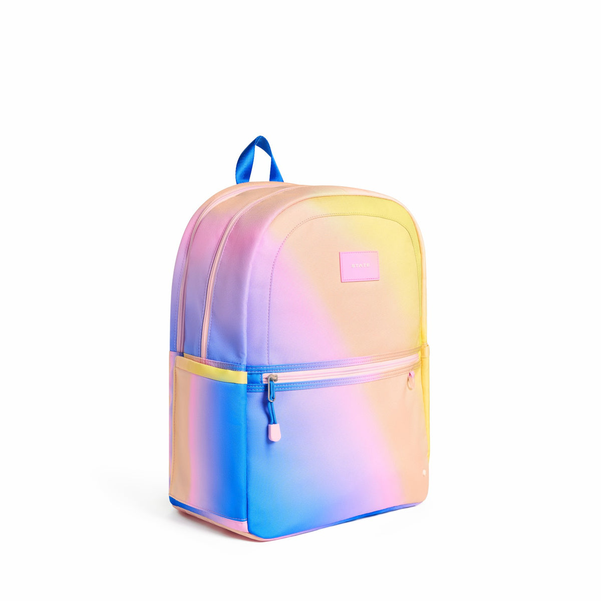 State Bags Essential - Kane Kids Large Backpack Recycled Polycnavas Blue/Pink/Yellow Gradient