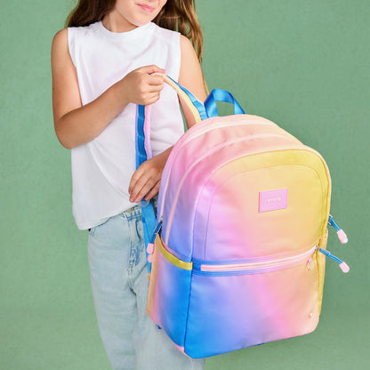 State Bags Essential - Kane Kids Large Backpack Recycled Polycnavas Blue/Pink/Yellow Gradient