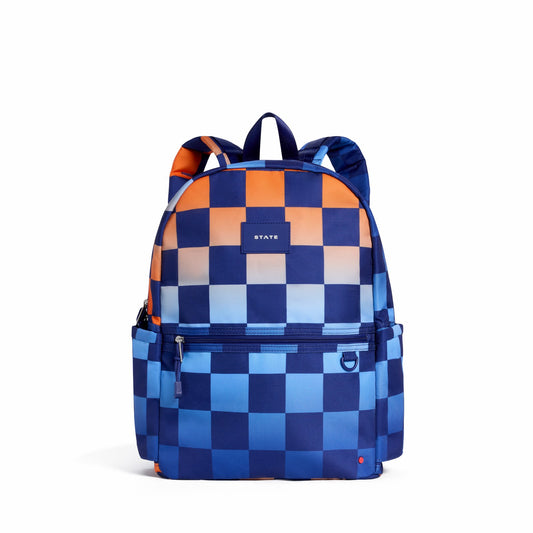 State Bags Value - Kane Double Pocket Backpack Recycled Polycanvas Gradient Checkerboard
