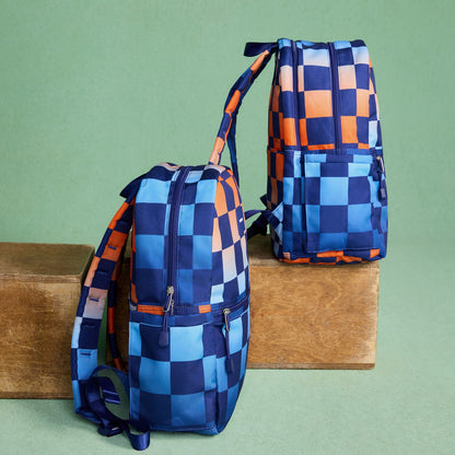 State Bags Discount - Kane Kids Travel Backpack Printed Canvas Gradient Checkerboard