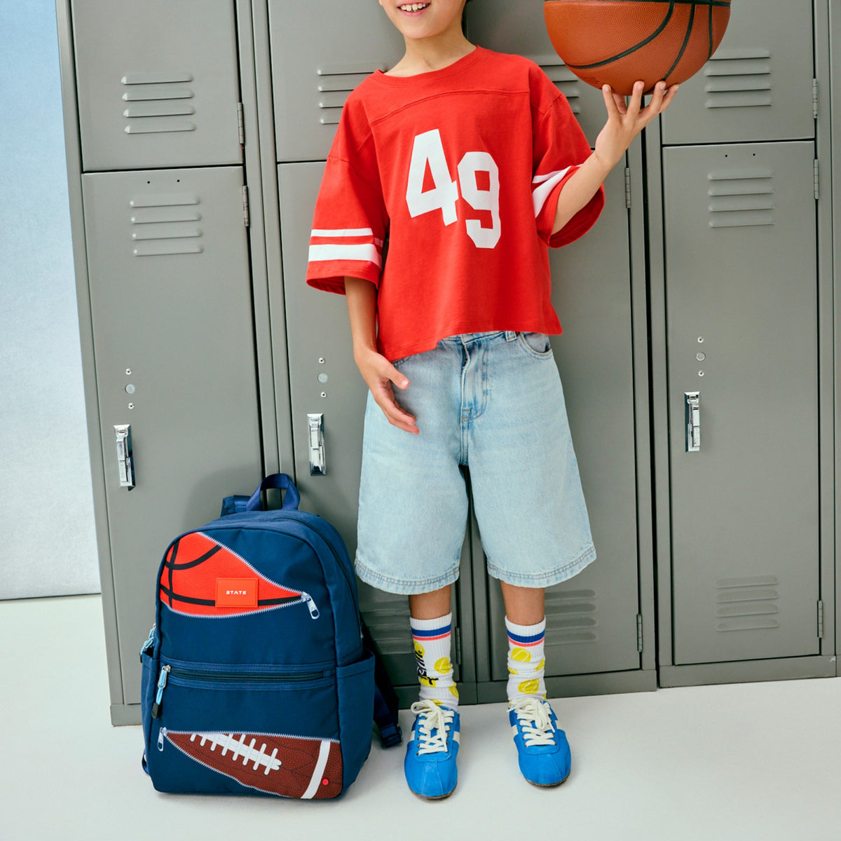 State Bags New - Kane Kids Travel Backpack Printed Canvas Sports