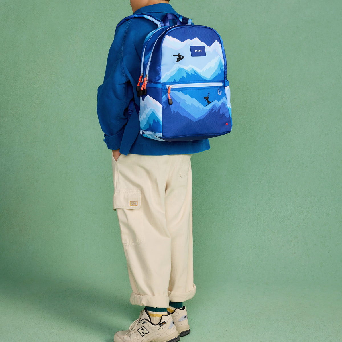 State Bags Deals - Kane Double Pocket Backpack Recycled Polycanvas Mountains