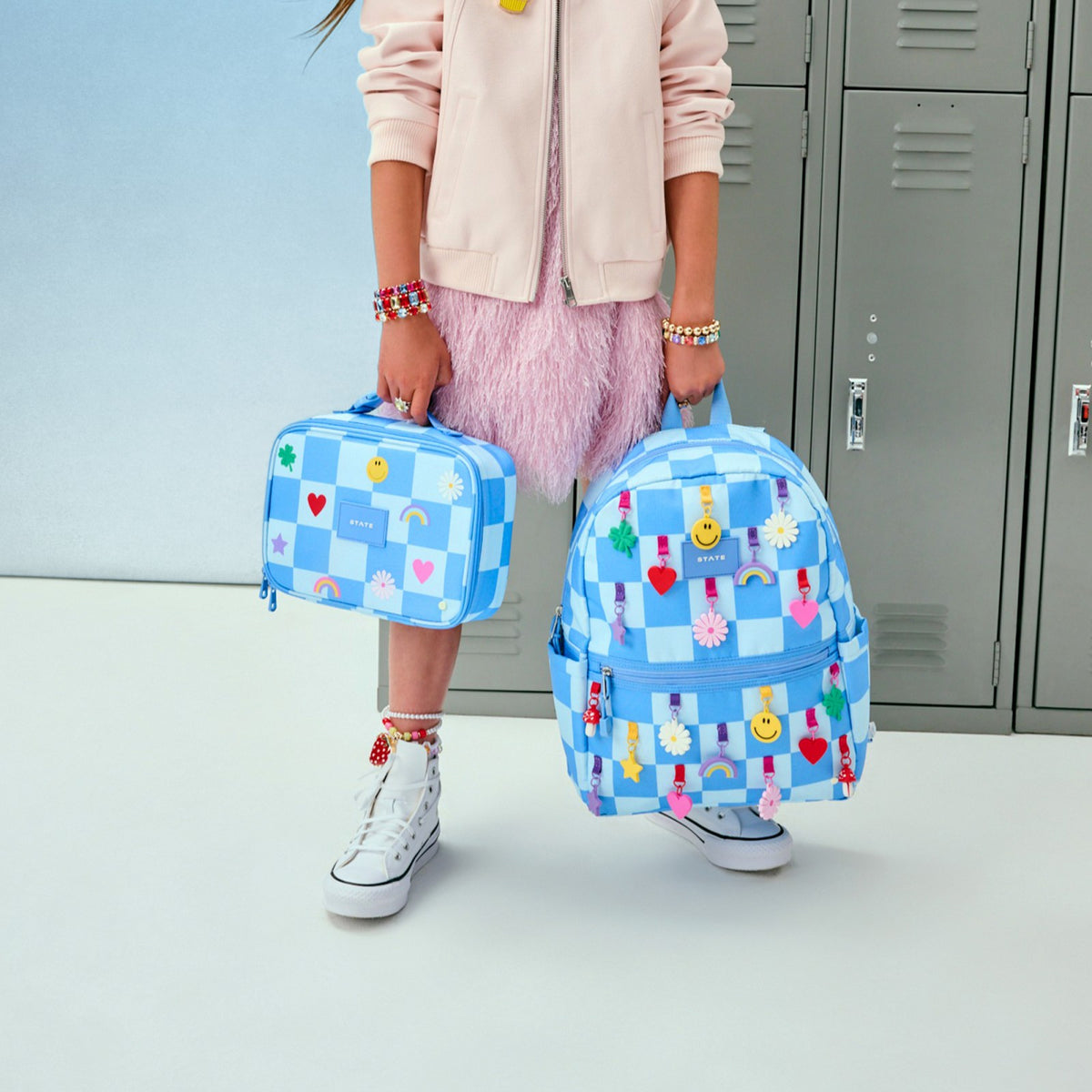 State Bags Hot Sale - Rodgers Lunch Box Recycled Polyester Canvas Charms Blue Check