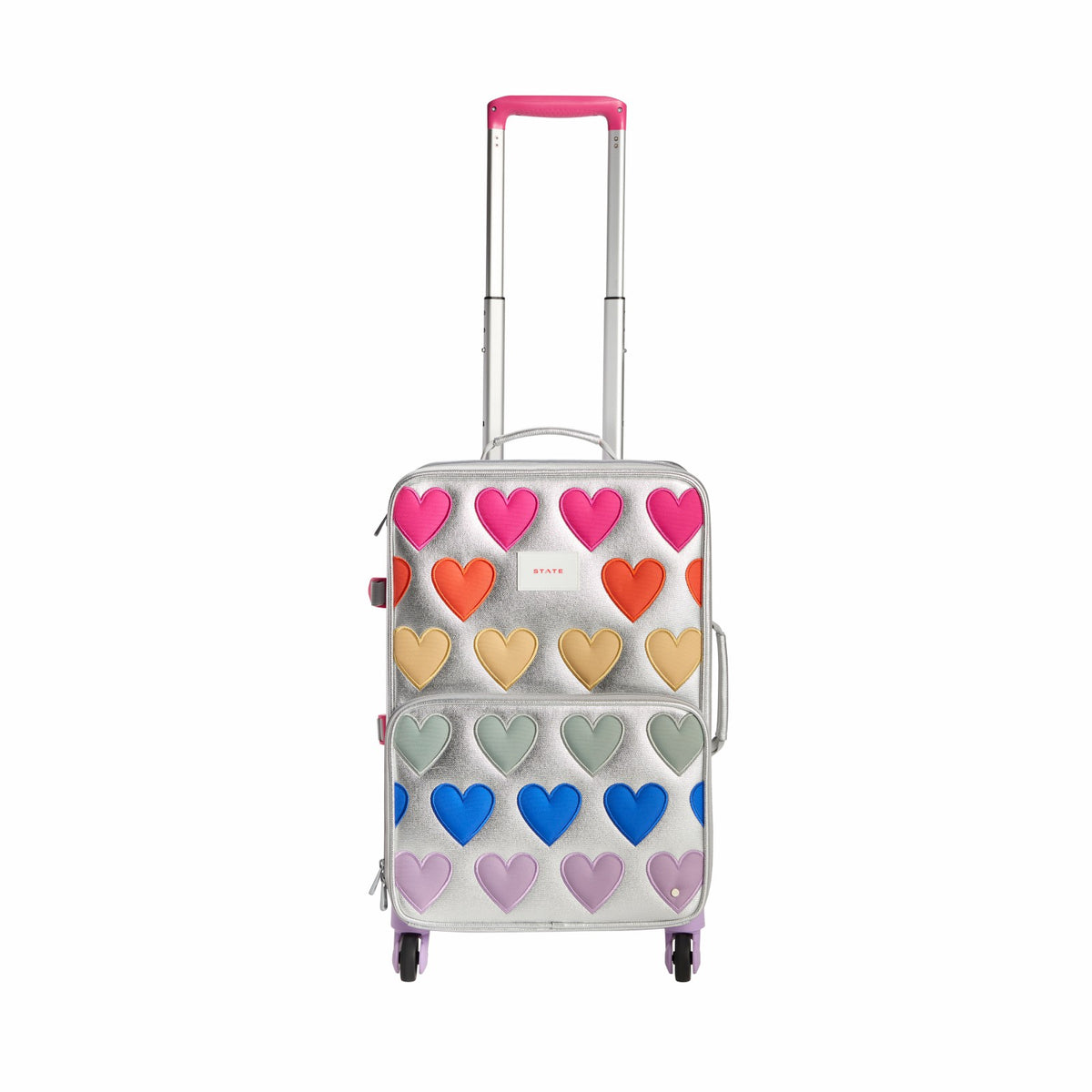 State Bags Premium - Logan Suitcase Metallic Patchwork Hearts