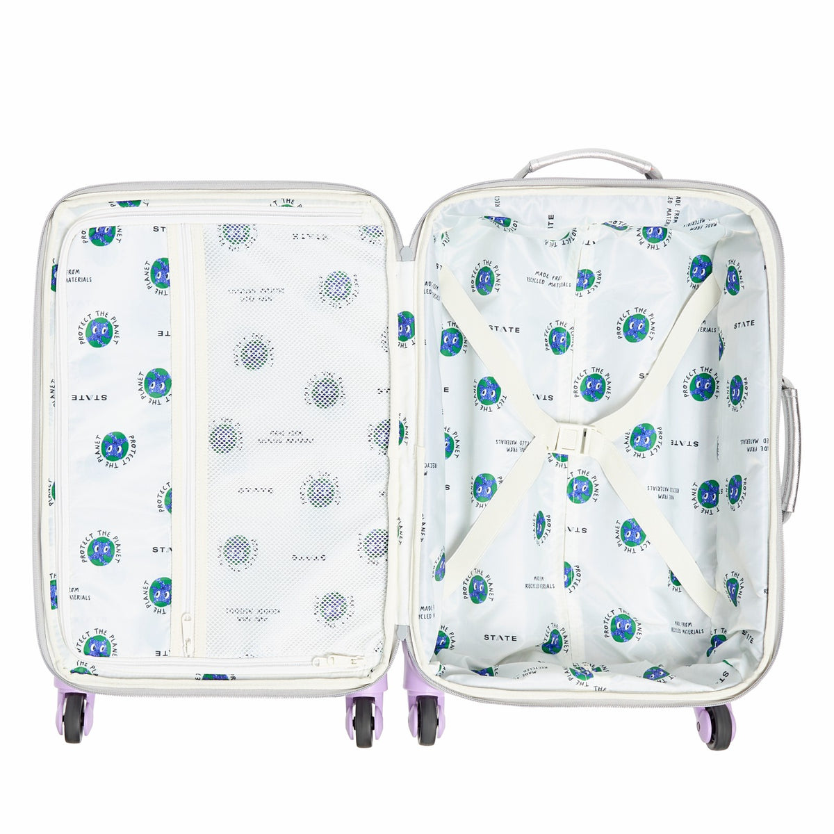 State Bags Premium - Logan Suitcase Metallic Patchwork Hearts