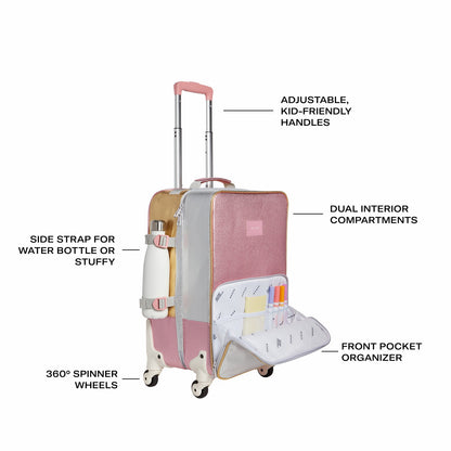 State Bags Trusted - Logan Suitcase Metallic Pink/Silver