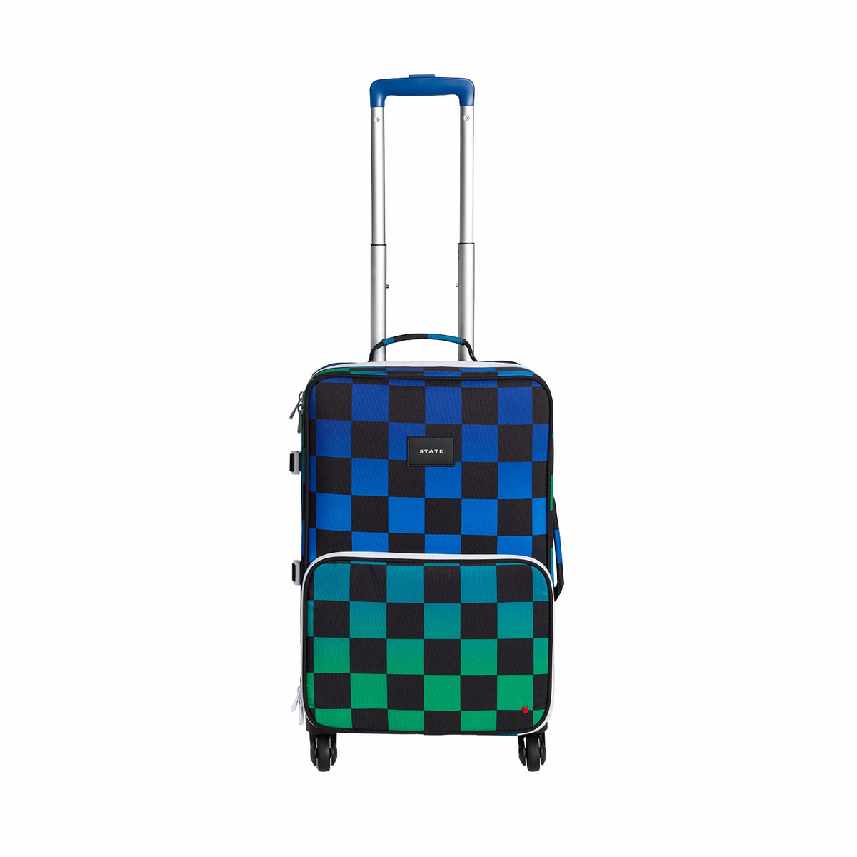 State Bags Customer Favorite - Logan Suitcase Printed Canvas Blue Checkerboard