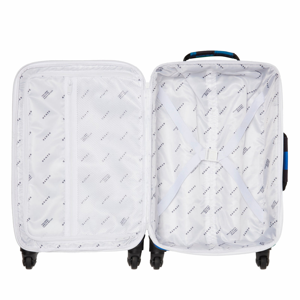 State Bags Customer Favorite - Logan Suitcase Printed Canvas Blue Checkerboard