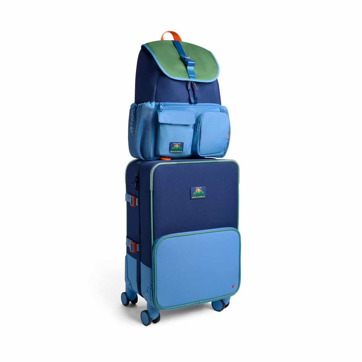 State Bags Smart Buy - Logan Carry-On Suitcase Blue Green Orange
