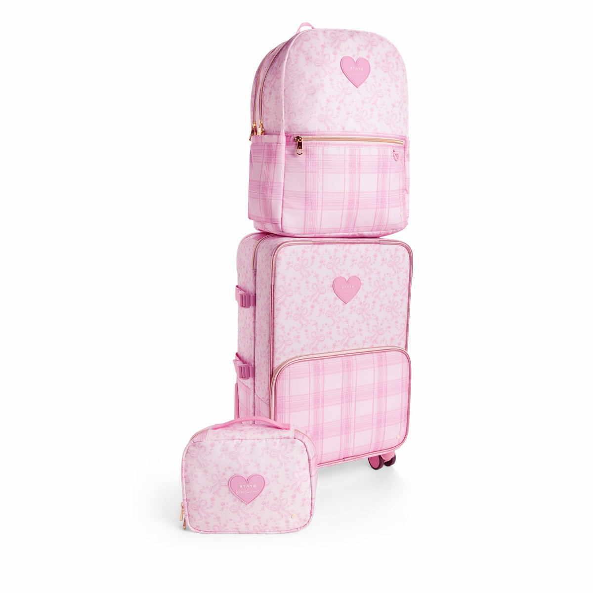 State Bags Best Price - STATE x LoveShack Fancy Logan Carry-On Suitcase Polyester Canvas Pink Vanilla