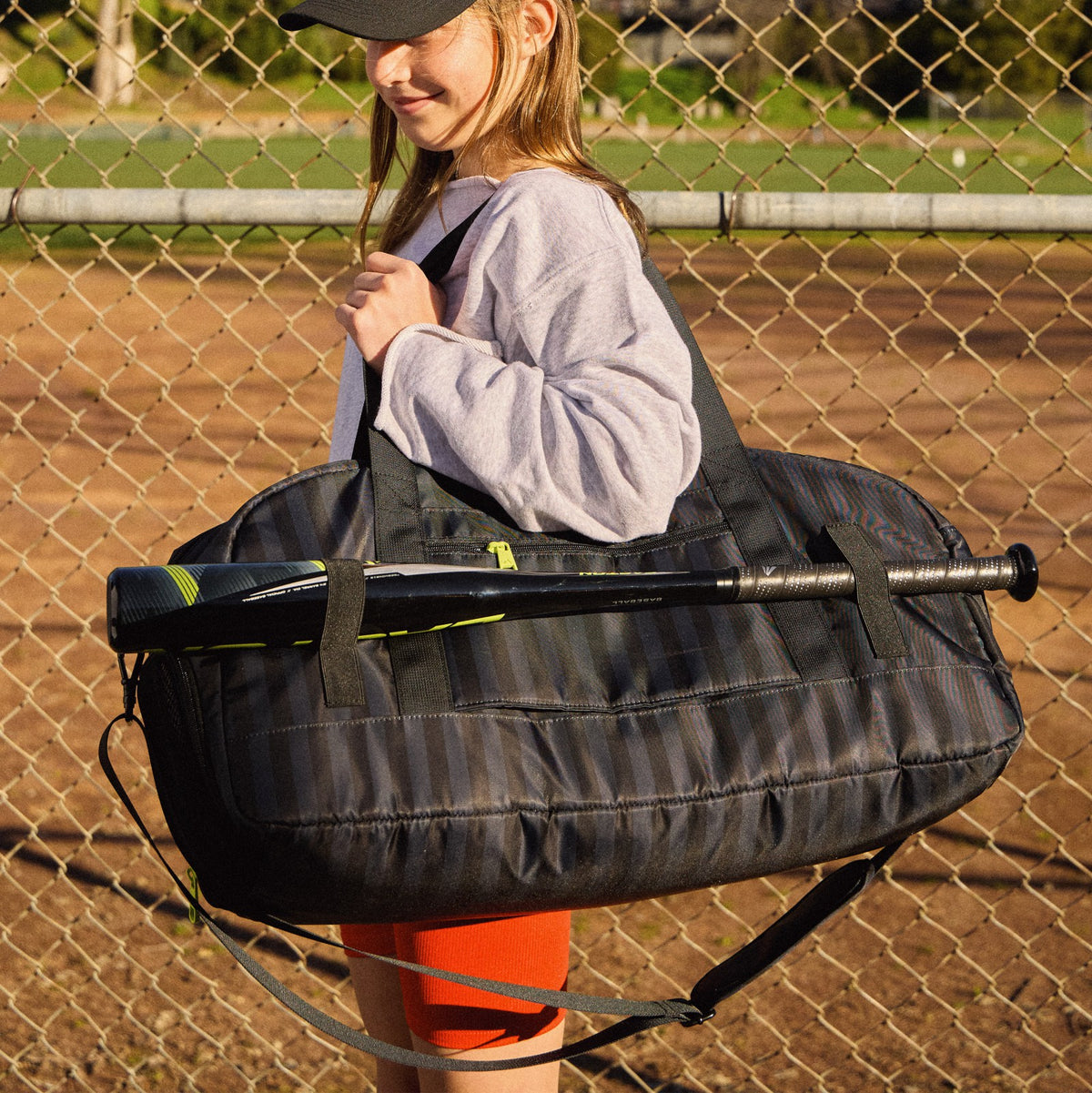 State Bags Essential - Fenway Sports Duffle Black Grey Striped