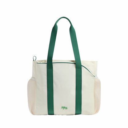 State Bags Featured - Riley Tennis Tote Nylon Ivory/Green