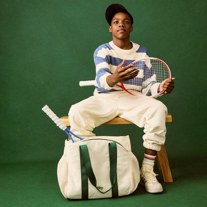 State Bags Featured - Riley Tennis Tote Nylon Ivory/Green