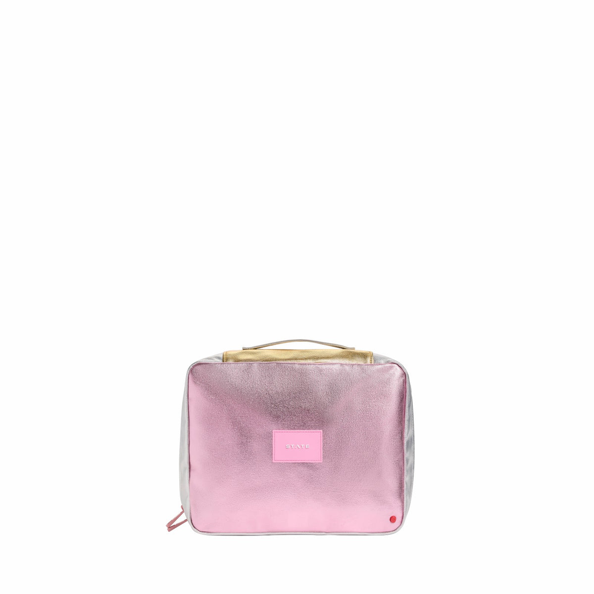 State Bags Recommended - Bensen Toiletry Kit Large Metallic Pink/Silver