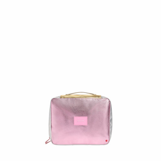 State Bags Recommended - Bensen Toiletry Kit Large Metallic Pink/Silver