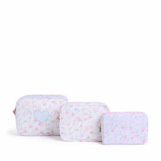 State Bags Sale - STATE x LoveShackFancy Travel Pouch Set Nylon Confetti Bloom / Wildflower Blue