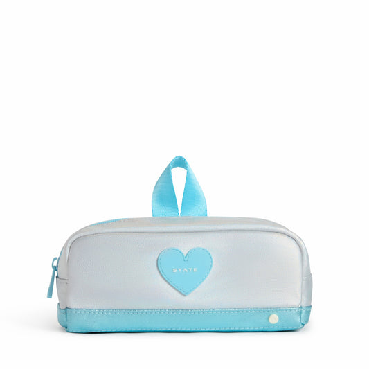 State Bags Value - Clinton Pencil Case Metallic Blue Iridescent
