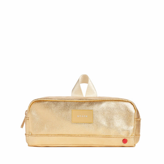 State Bags Customer Favorite - Clinton Pencil Case Metallic Gold