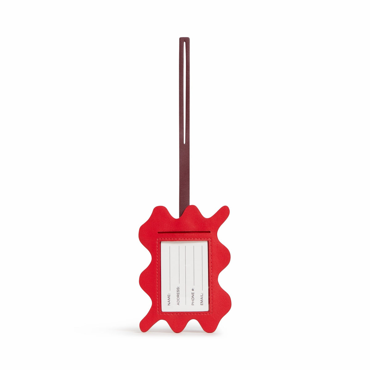 State Bags Sale - Squiggly Luggage Tag Vegan Leather Burgundy