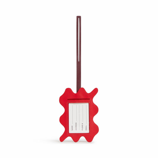 State Bags Sale - Squiggly Luggage Tag Vegan Leather Burgundy