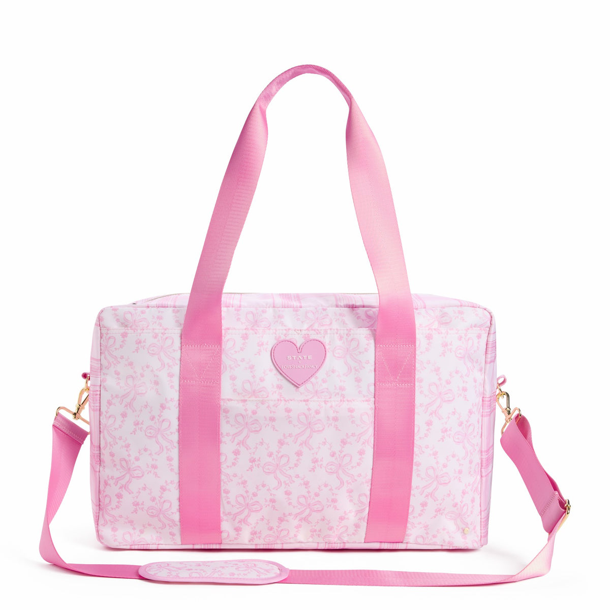 State Bags Hot Sale - STATE x LoveShackFancy Wellington Weekender Nylon Pink Vanilla