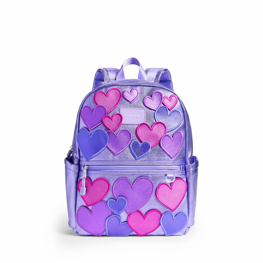 State Bags Great Value - Kane Kids Travel Backpack Metallic 3D Hearts