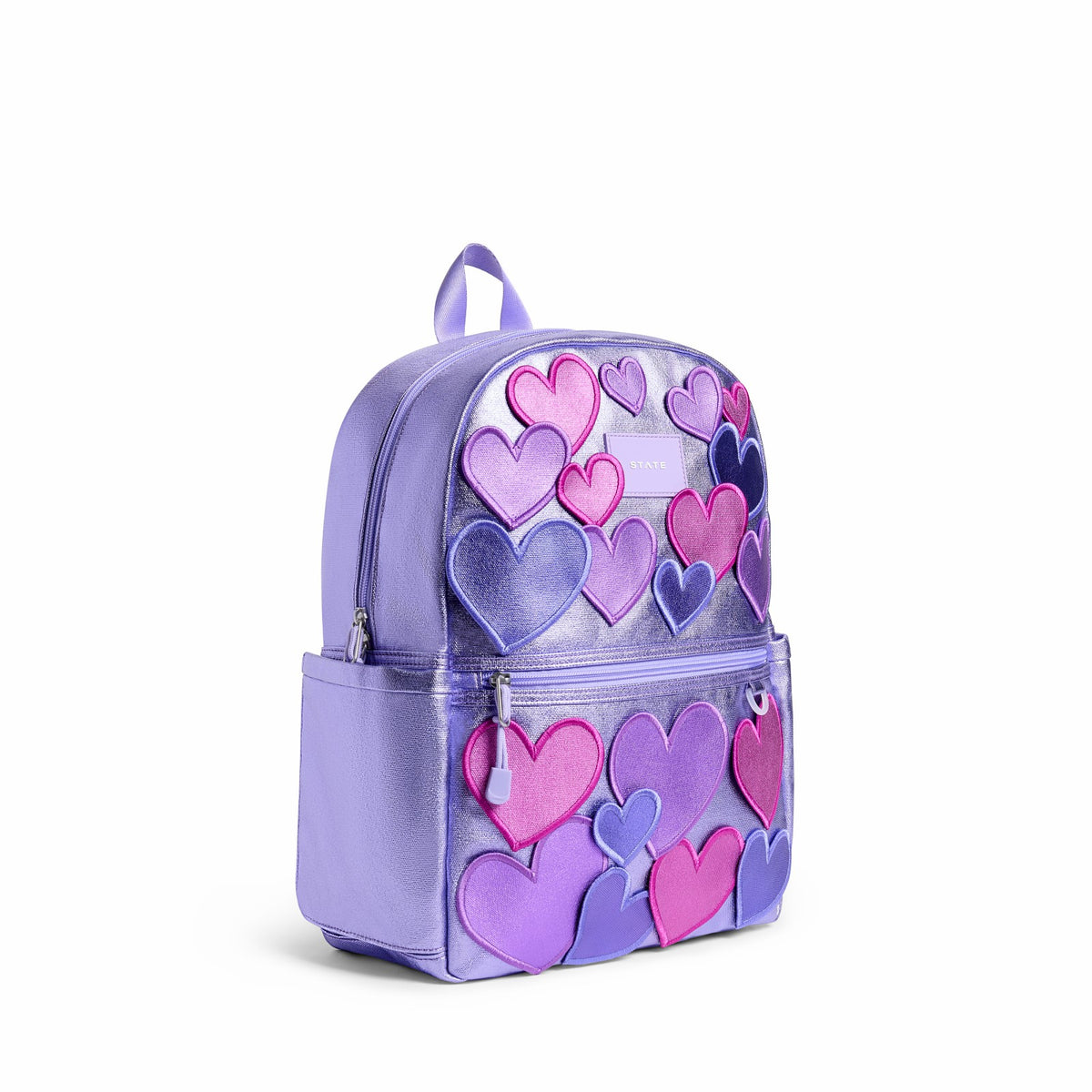 State Bags Great Value - Kane Kids Travel Backpack Metallic 3D Hearts