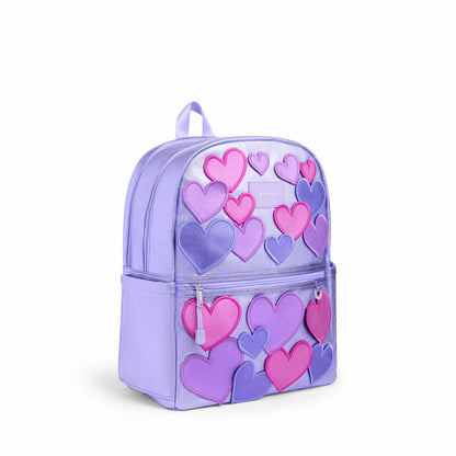 State Bags Deals - Kane Double Pocket Backpack Metallic 3D Hearts