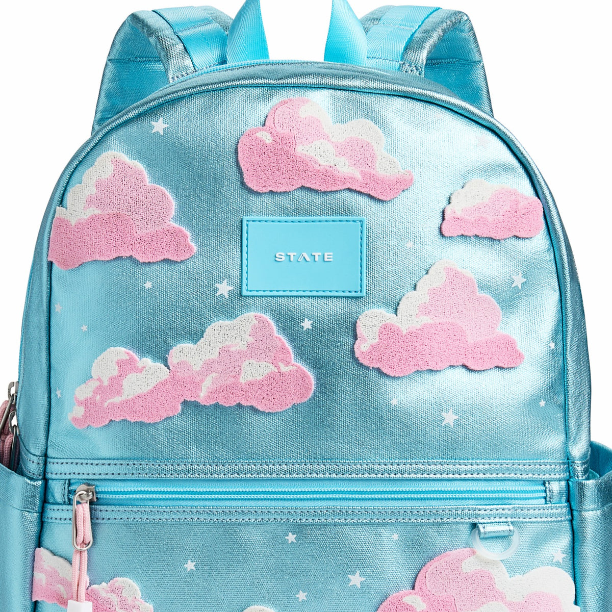 State Bags Featured - Kane Double Pocket Backpack Metallic Clouds