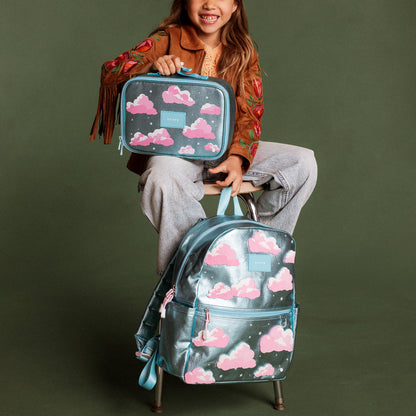 State Bags Featured - Kane Double Pocket Backpack Metallic Clouds