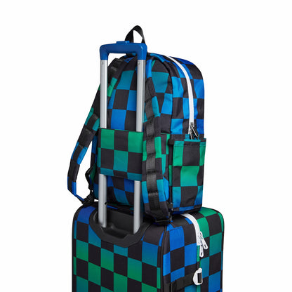 State Bags Popular - Kane Kids Travel Backpack Printed Canvas Blue Checkerboard