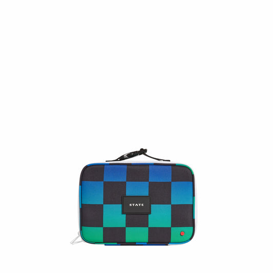 State Bags Everyday - STATE Bags Rodgers Lunch Box Recycled Poly Canvas Blue Checkerboard