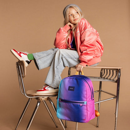 State Bags Trusted - Kane Kids Double Pocket Recycled Polyester Canvas Blue Pink Gradient