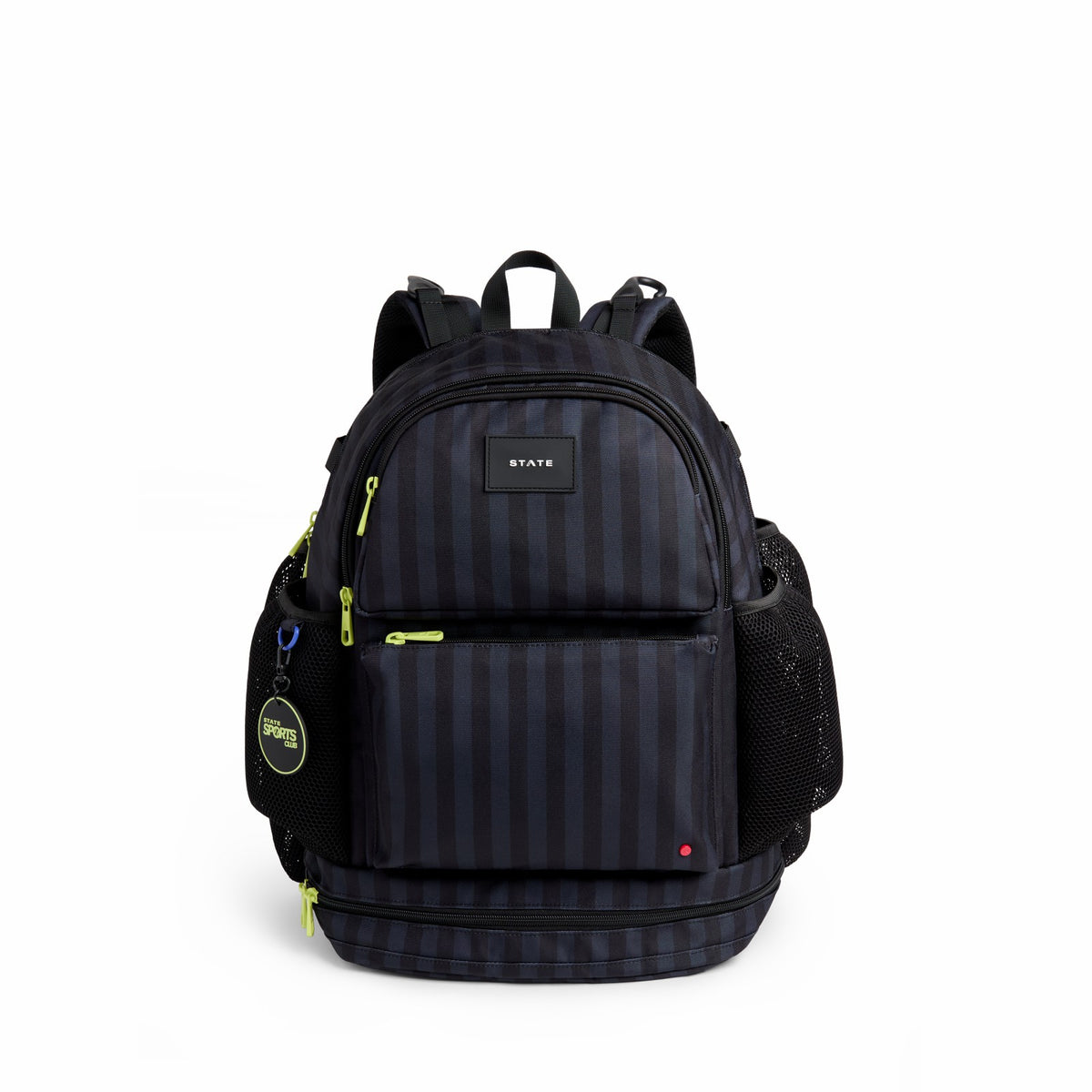State Bags New - Shea Baseball Backpack Black Grey Striped