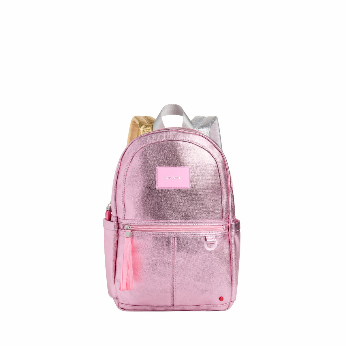 State Bags Exclusive - Kane Mini Backpack Metallic Pink/Silver