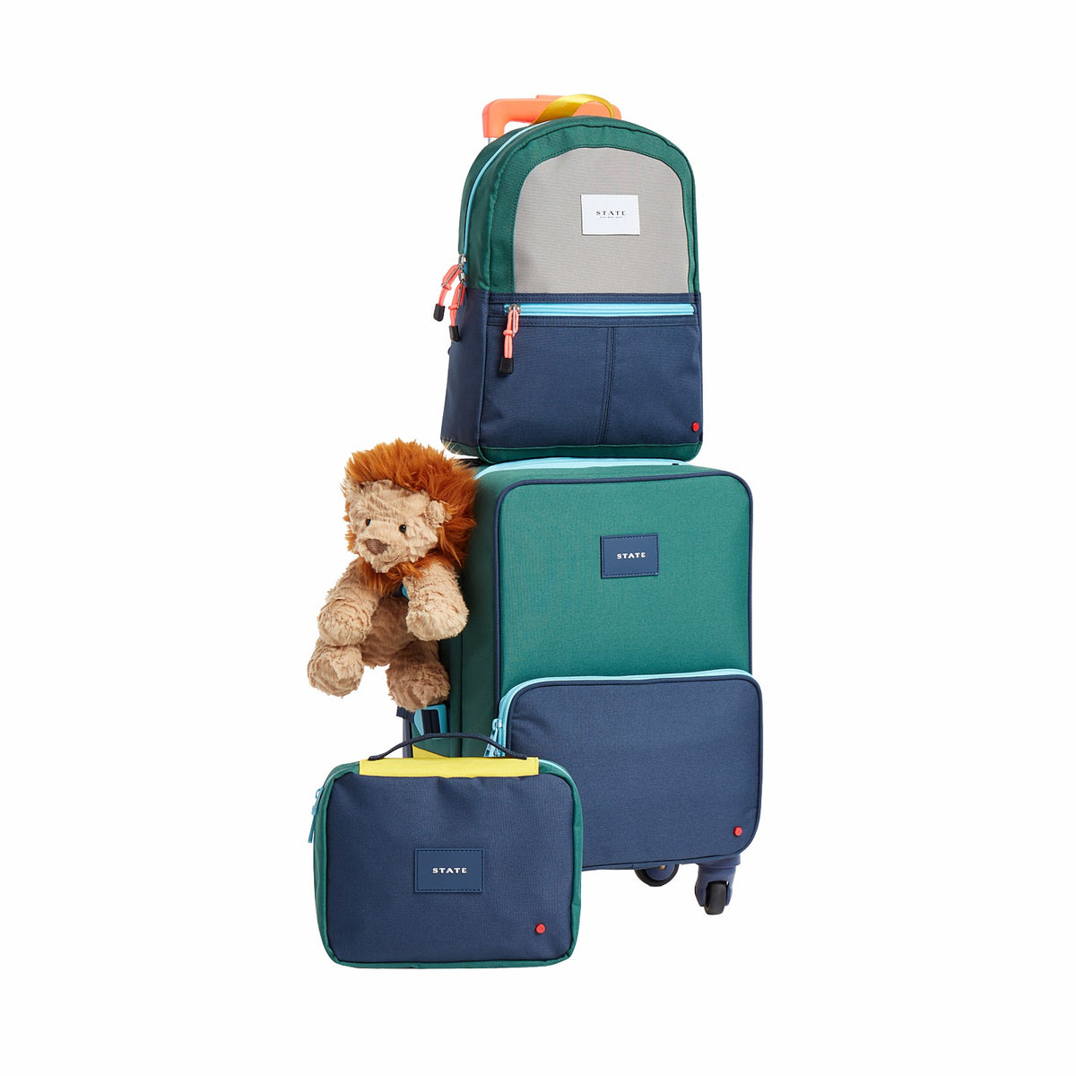 State Bags Customer Favorite - Kane Kids Mini Travel Backpack Color Block Green/Navy