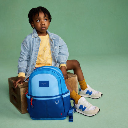 State Bags Signature - Kane Kids Mini Backpack Recycled Polycanvas Blue/Light Blue Colorblock
