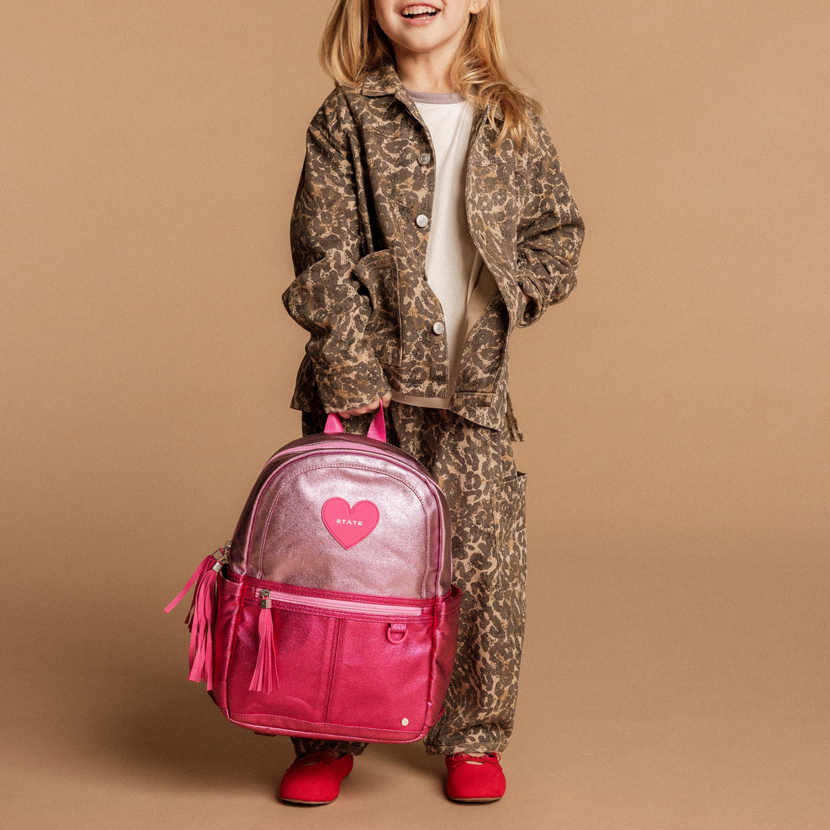 State Bags Best Seller - Kane Mini Backpack Metallic Pink/Hot Pink Colorblock