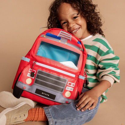 State Bags Discount - Kane Kids Mini Backpack Recycled Polycanvas Firetruck