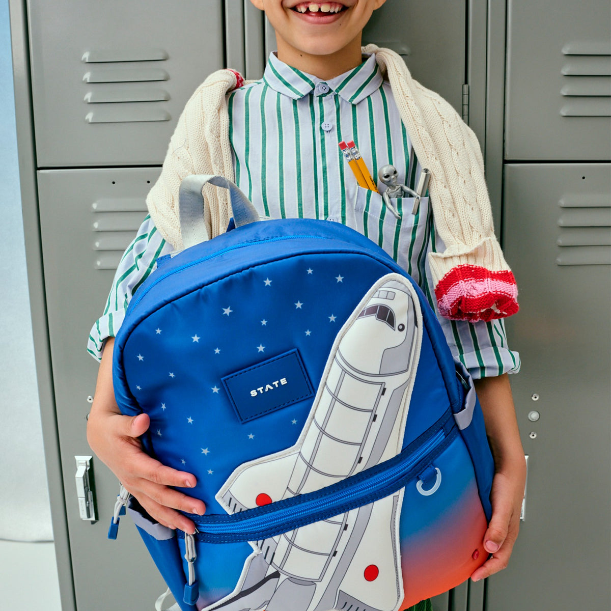 State Bags Best Seller - Kane Kids Backpack Nylon Puffer Spaceship