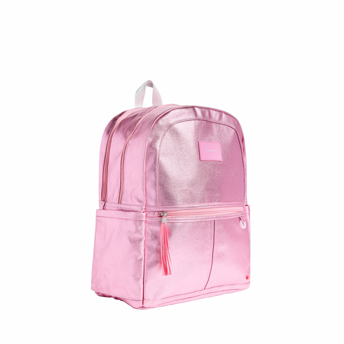 State Bags Sale - Kane Kids Double Pocket Backpack Metallic Pink/Silver