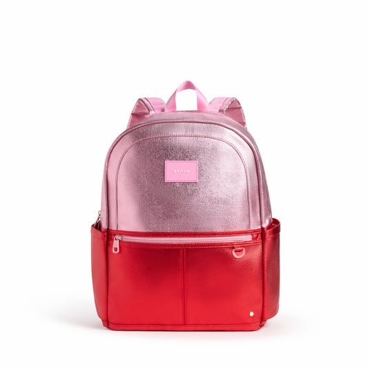 State Bags Trending - Kane Kids Large Backpack Metallic Pink/Red Colorblock