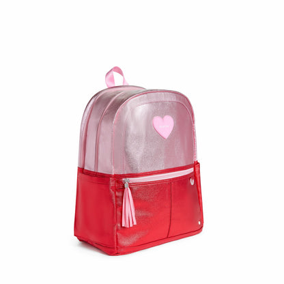 State Bags Signature - Kane Kids Double Pocket Backpack Metallic Pink/Red Colorblock