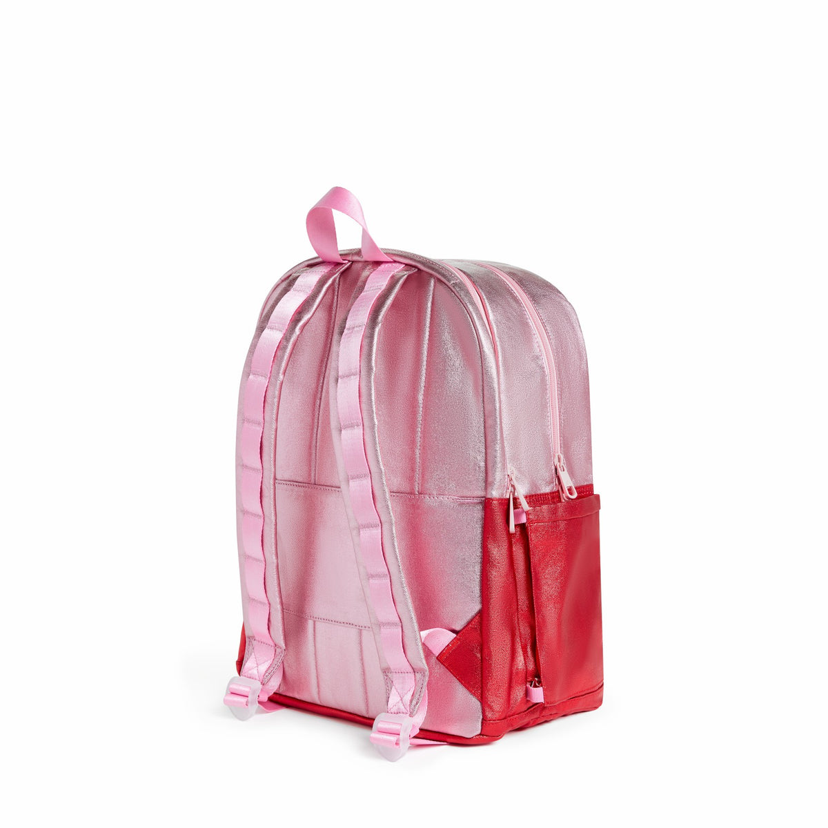 State Bags Signature - Kane Kids Double Pocket Backpack Metallic Pink/Red Colorblock