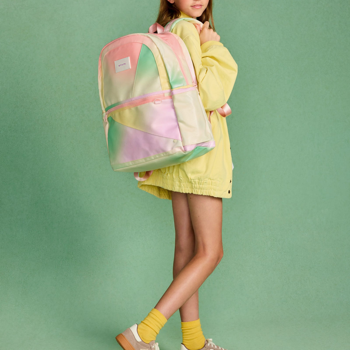 State Bags New - Kane Kids Large Backpack Metallic Tie Dye Patchwork