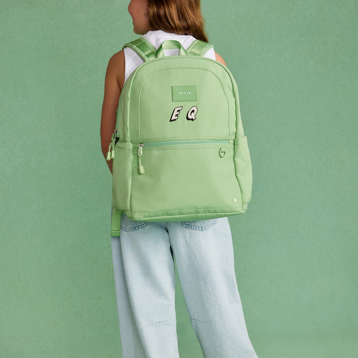 State Bags Discount - Kane Kids Double Pocket Recycled Polyester Canvas Green