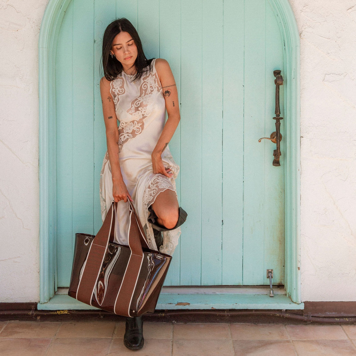 State Bags Quality - Wellington Cabana Tote TPU Brown